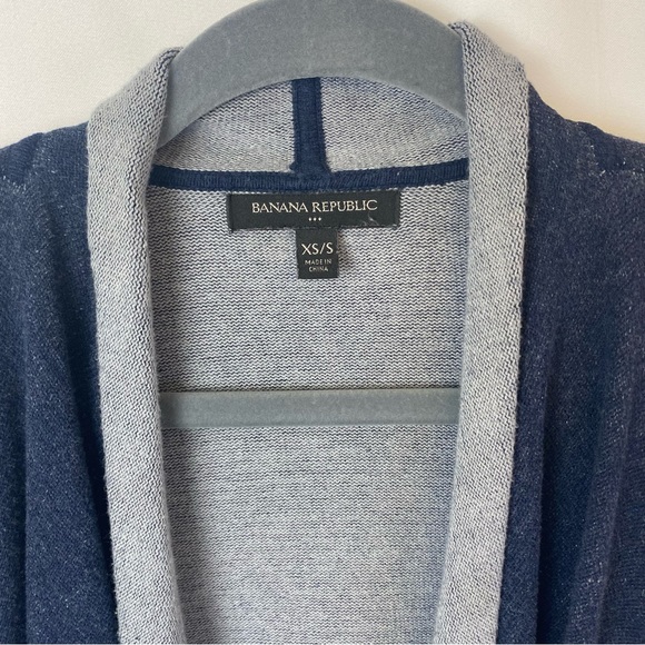 Banana Republic Navy Blue Open Front Cascading Front Sweatshirt - Picture 2 of 9